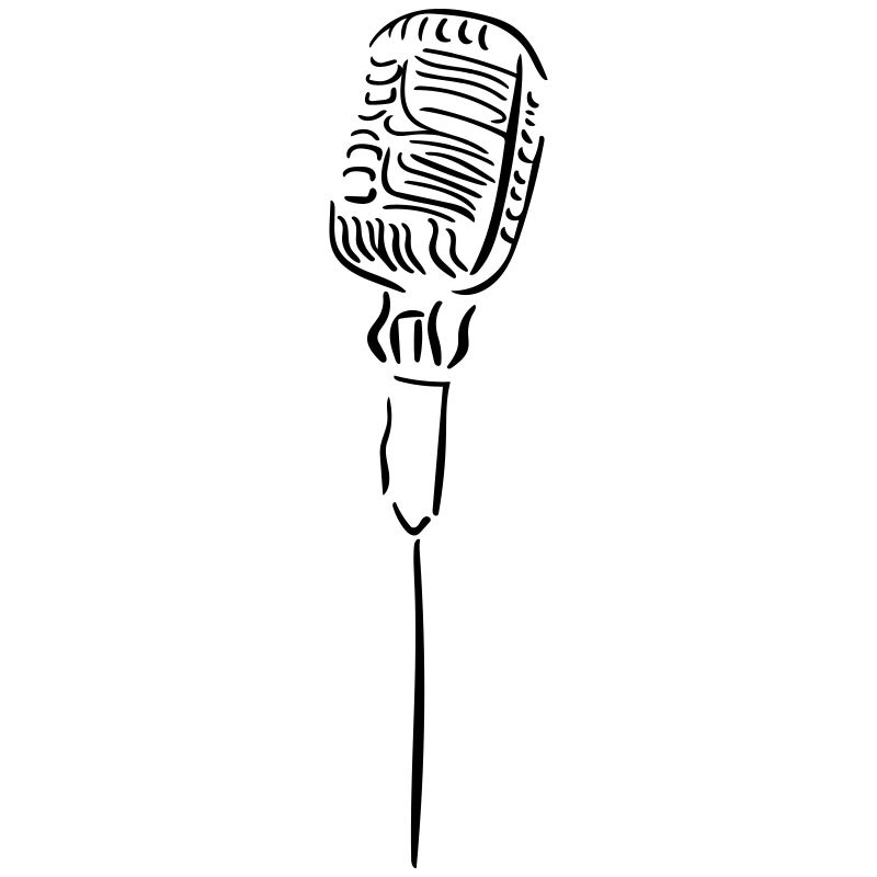 Microphone Line Art - Minimaliste