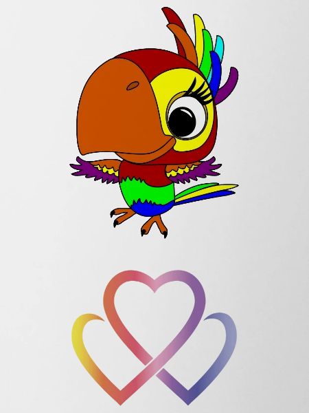 Papagei und Logo