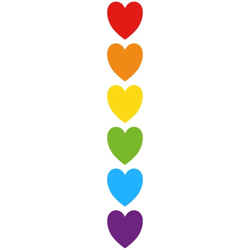 Pride rainbow hearts