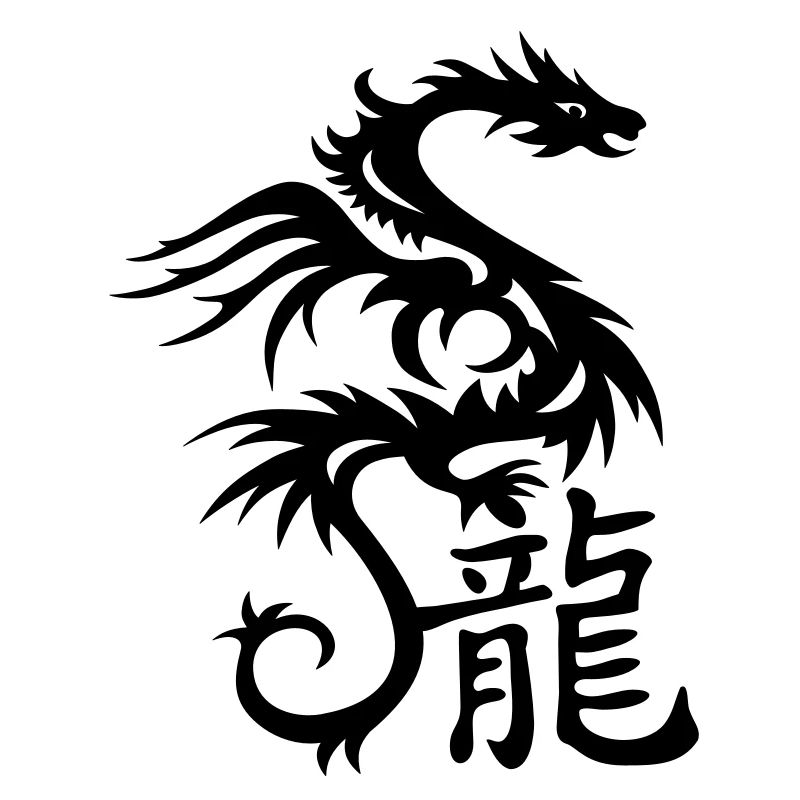 Dragon with Chinese characters