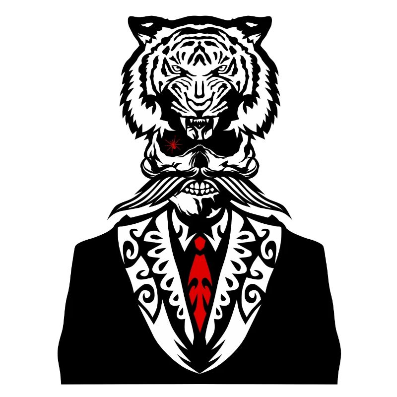 anguß hipster Tiger Käppchen Krawatte costu
