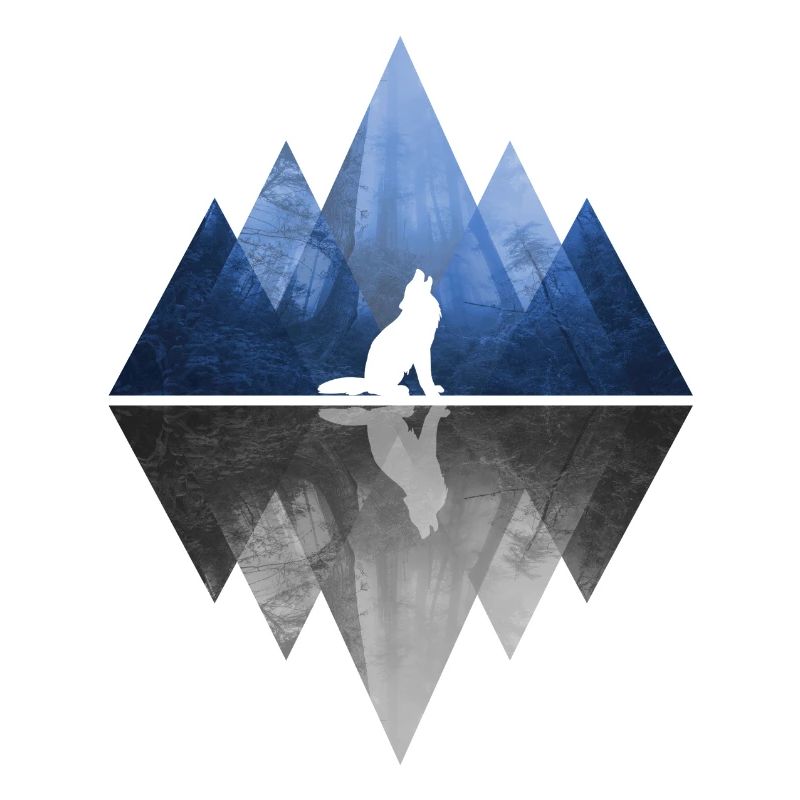 Wolf Abstract Geometry Nature Mountains