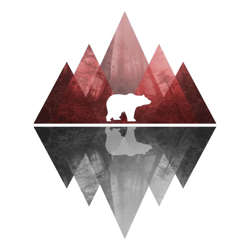 Bear Abstract Geometry Nature Mountains