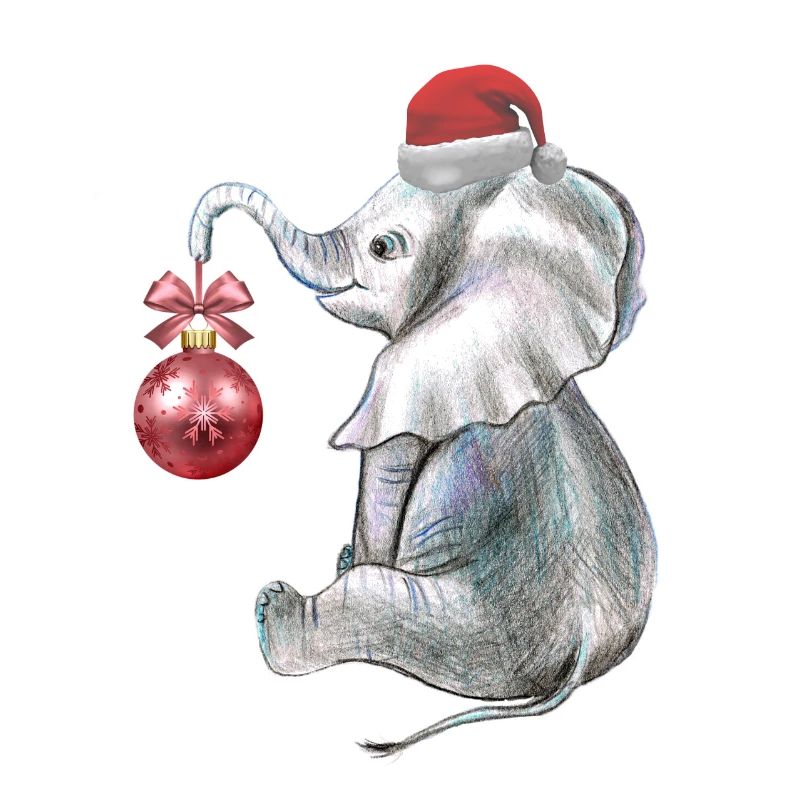Christmas, funny elephant