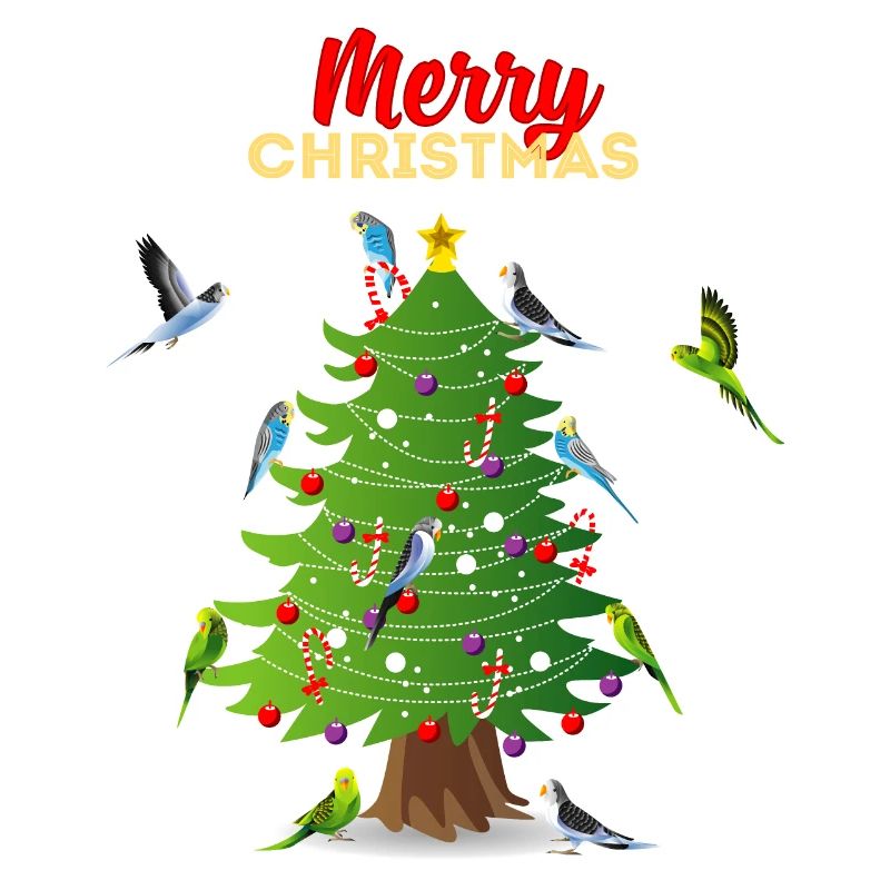 Budgie arbre de Noël cadeau de Noël