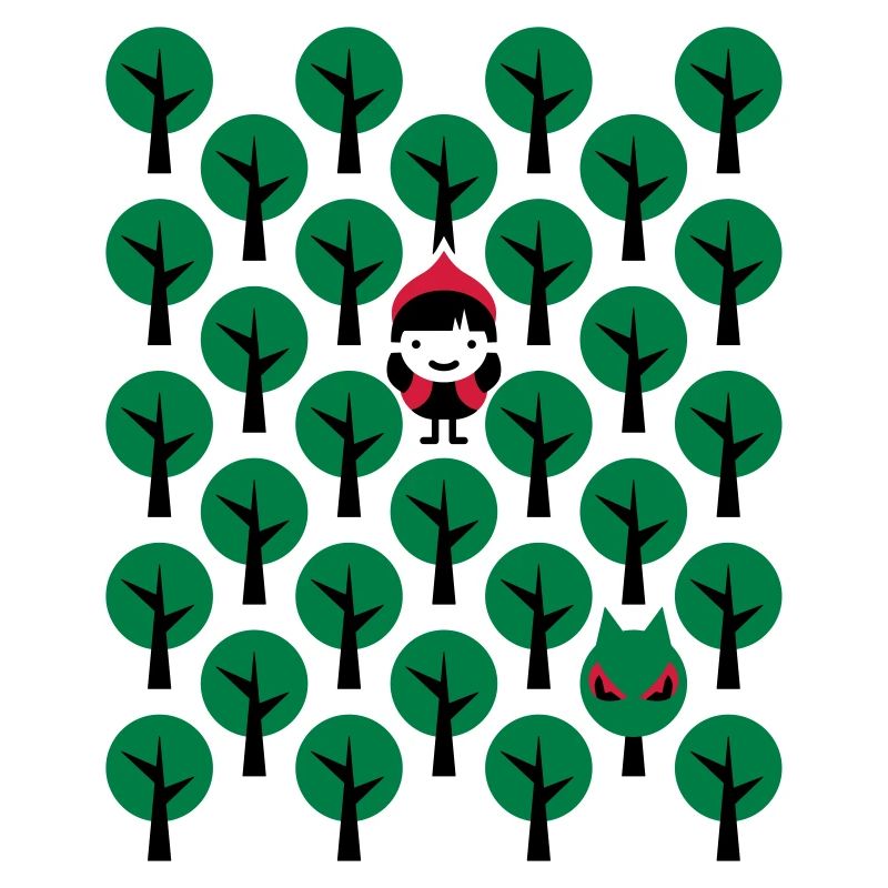 Fairytale - Märchen - Rotkäppchen - Wolf - Grafik
