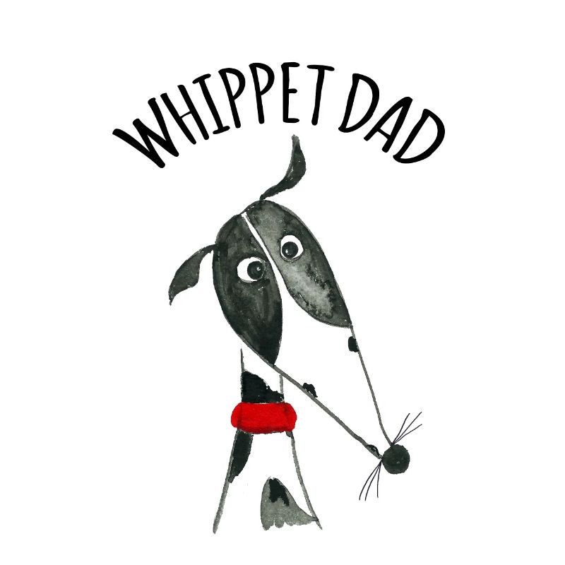 Whippet Dad black and white