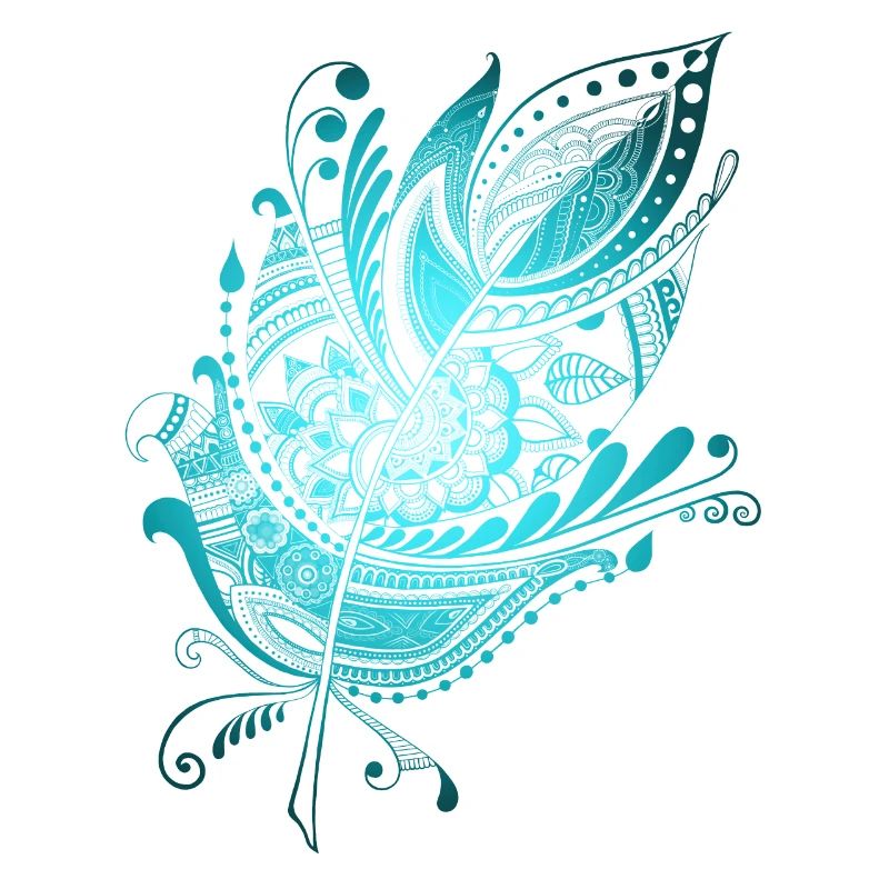 Feder Zentangle blau