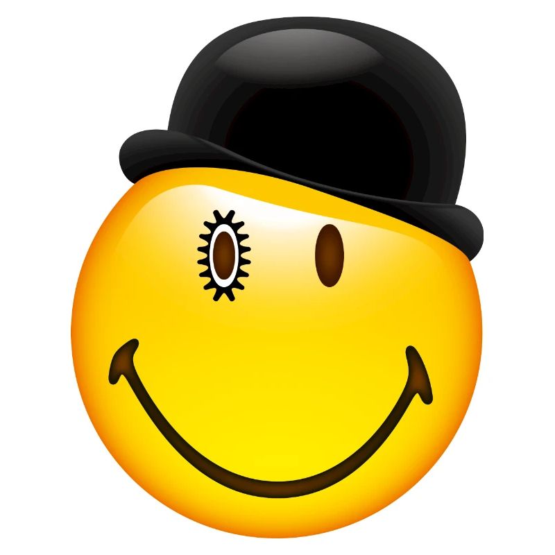 Smiley Glossy Bowler Hat