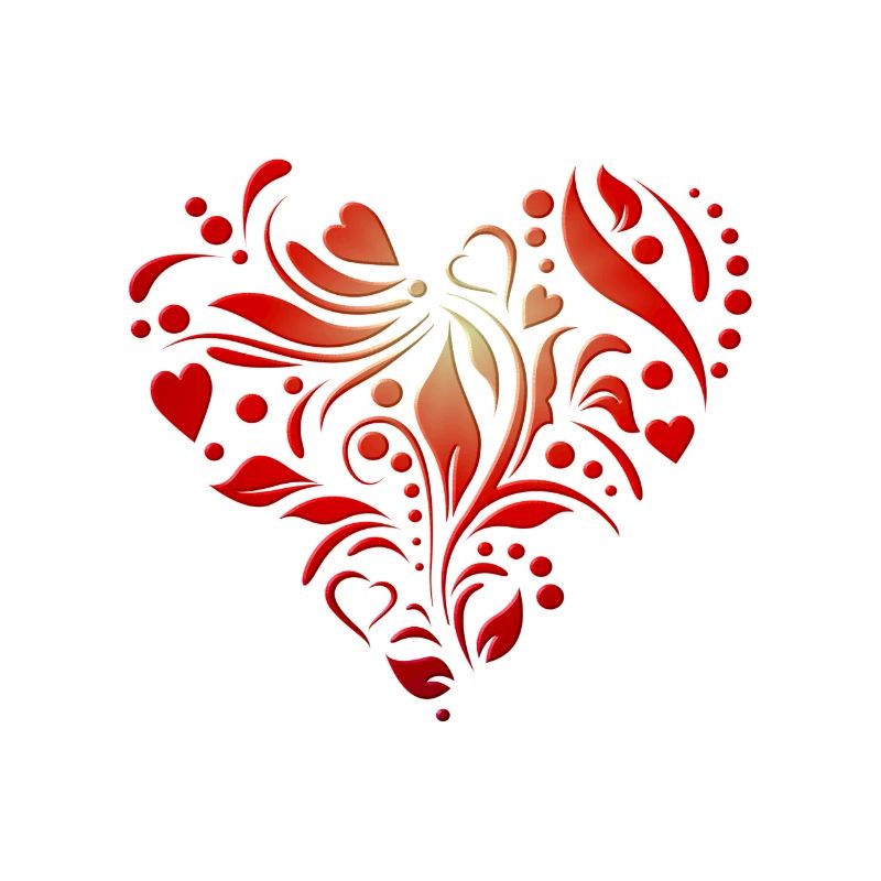 red heart pattern