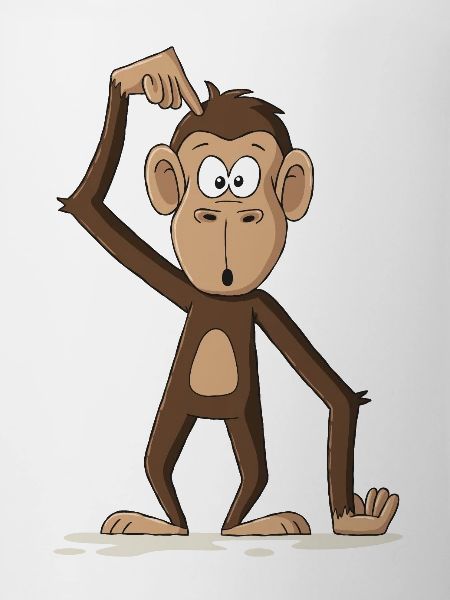 Funny cartoon monkey