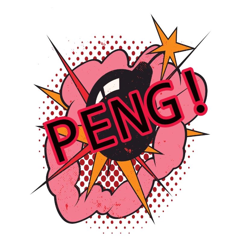 PENG! Bande dessinée dessin image bombe vintage rétro