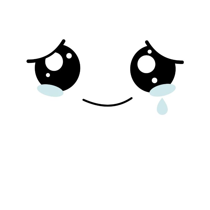 Visage triste kawaii