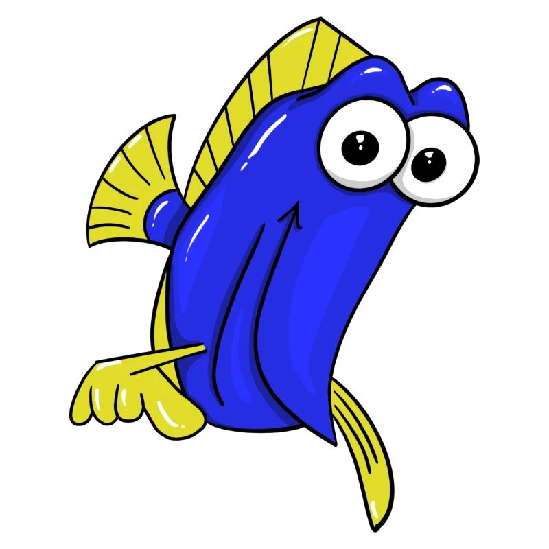 Poisson bleu et jaune