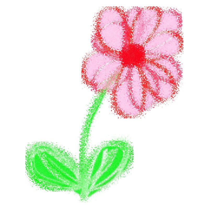 Red flower hand-painted abstract flower pixel
