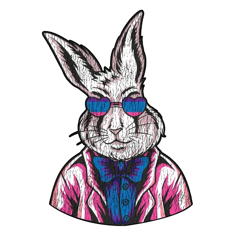 Bisexual Bi Pride Flag Rabbit