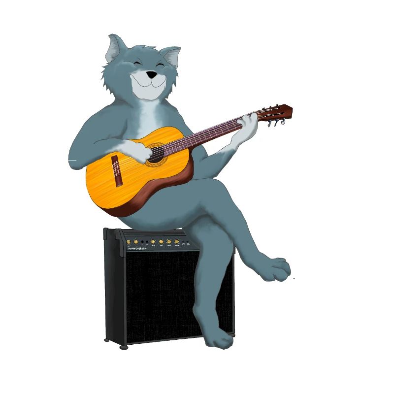 CHAT JOUANT DE LA GUITARE ACOUSTIQUE