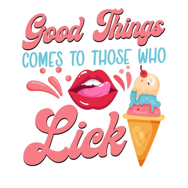 Crème glacée Cône Bouche Langue Bonne