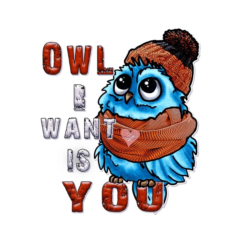 Mignon bébé hibou avec dicton