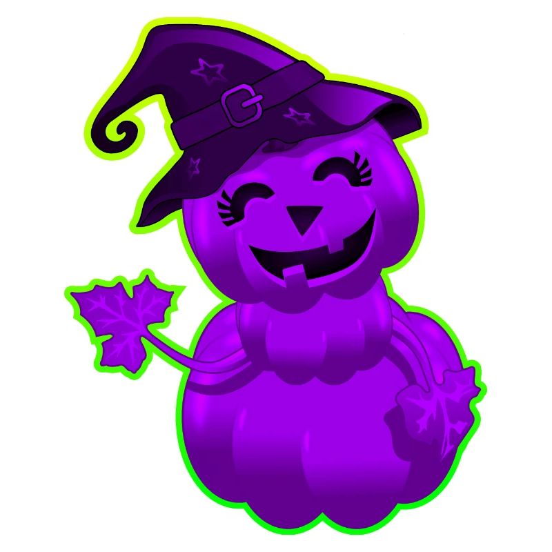 Mignonne Citrouille d'Halloween - Violet