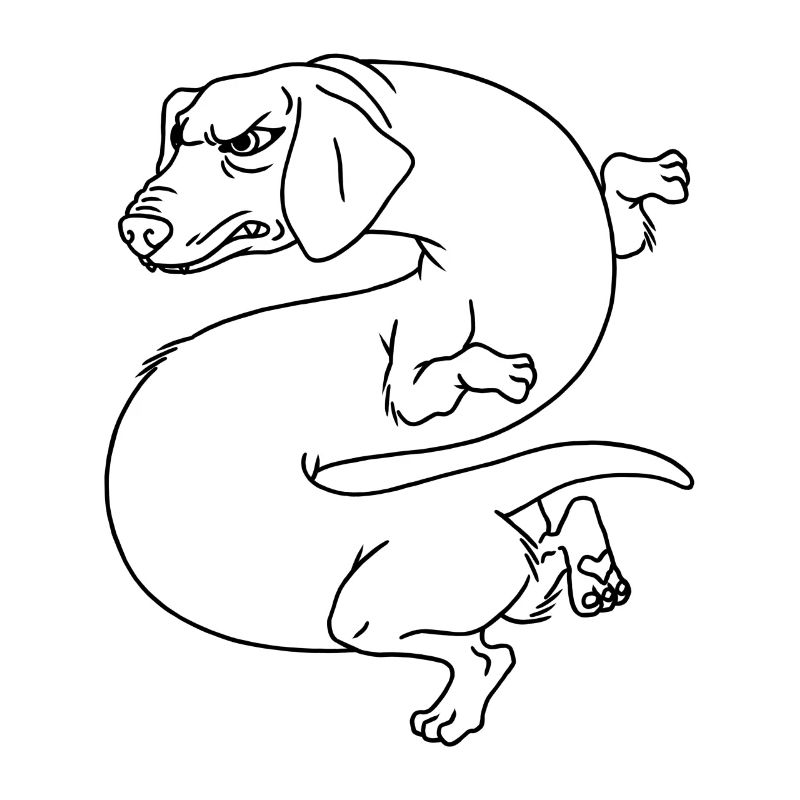 Japanischer Dackel Drache Dog Fun Dackel