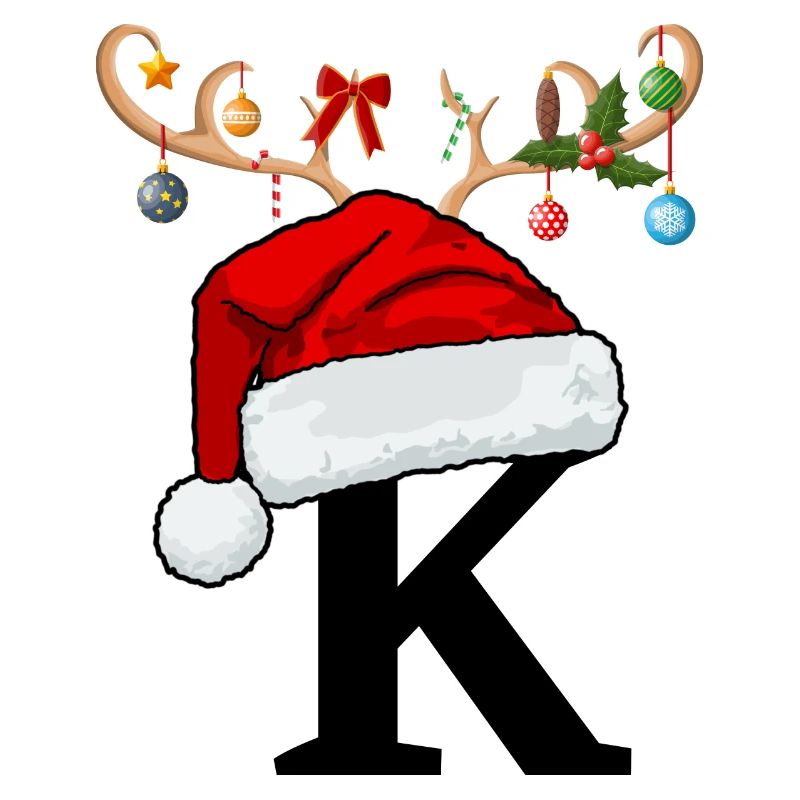Lettre K bonnet de Noël