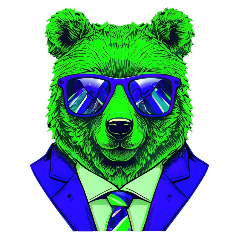 cool boss bear with sunglasses on