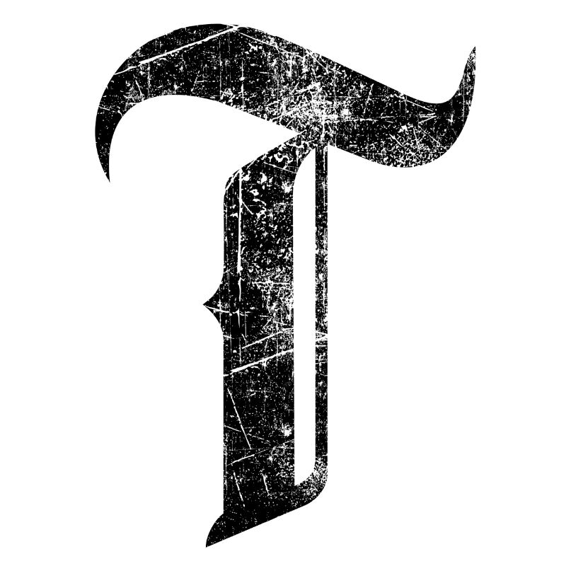 Tshirt alphabet initial T