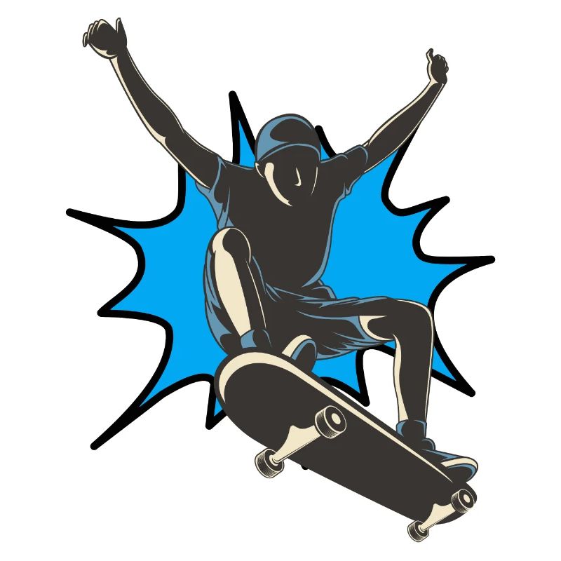 Skateboard blaue Explosion