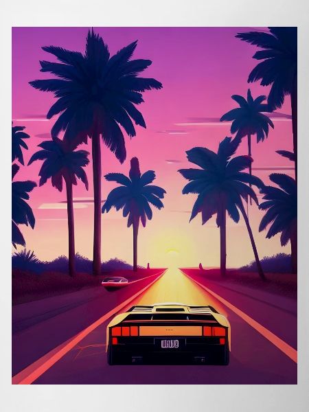 countach drives sunset in miami
