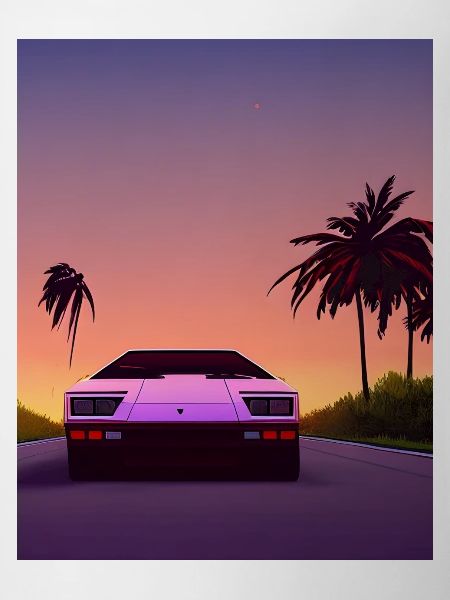 countach miami vice sunset
