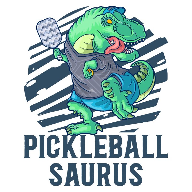 Pickleball Saurus Dinosaur T-Rex avec raquette