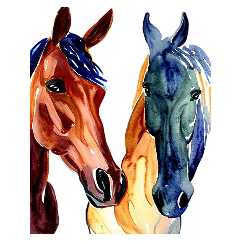Pferde Abstraktes Aquarell