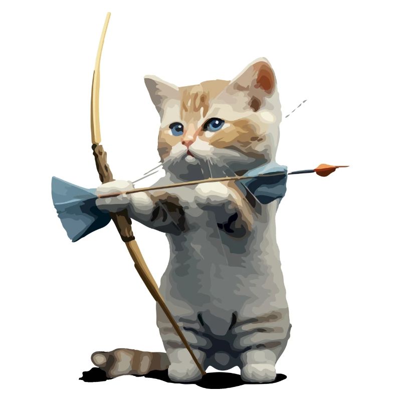 Milo im Bogenschießen