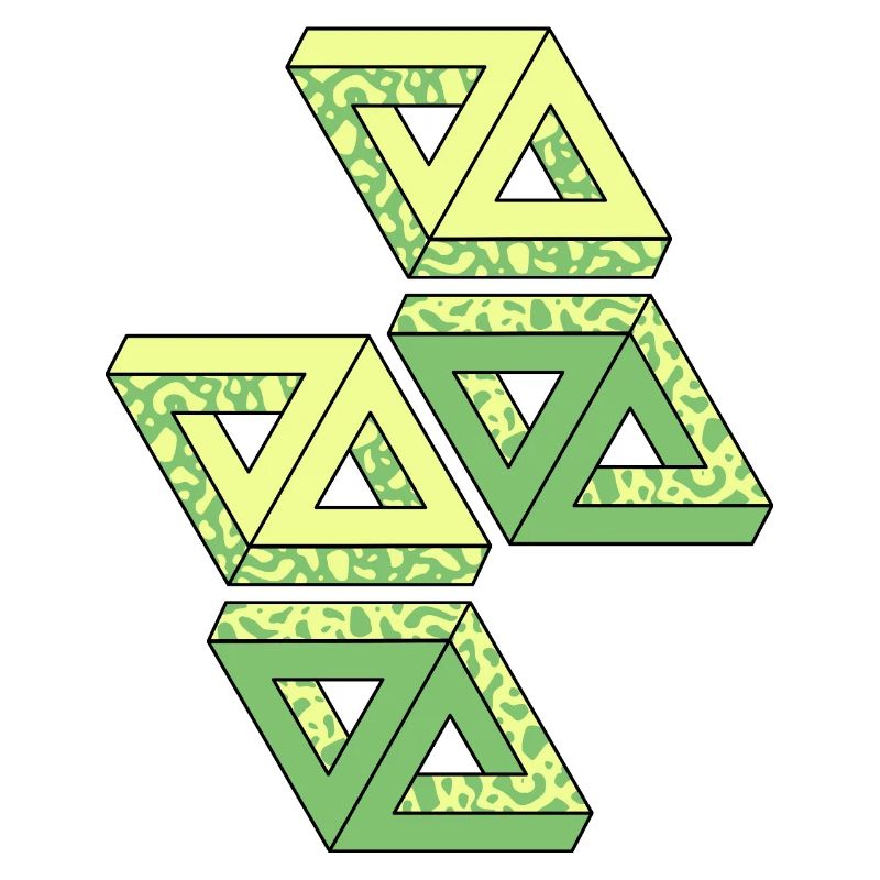 Penrose Triangle Tribar Impossible figure
