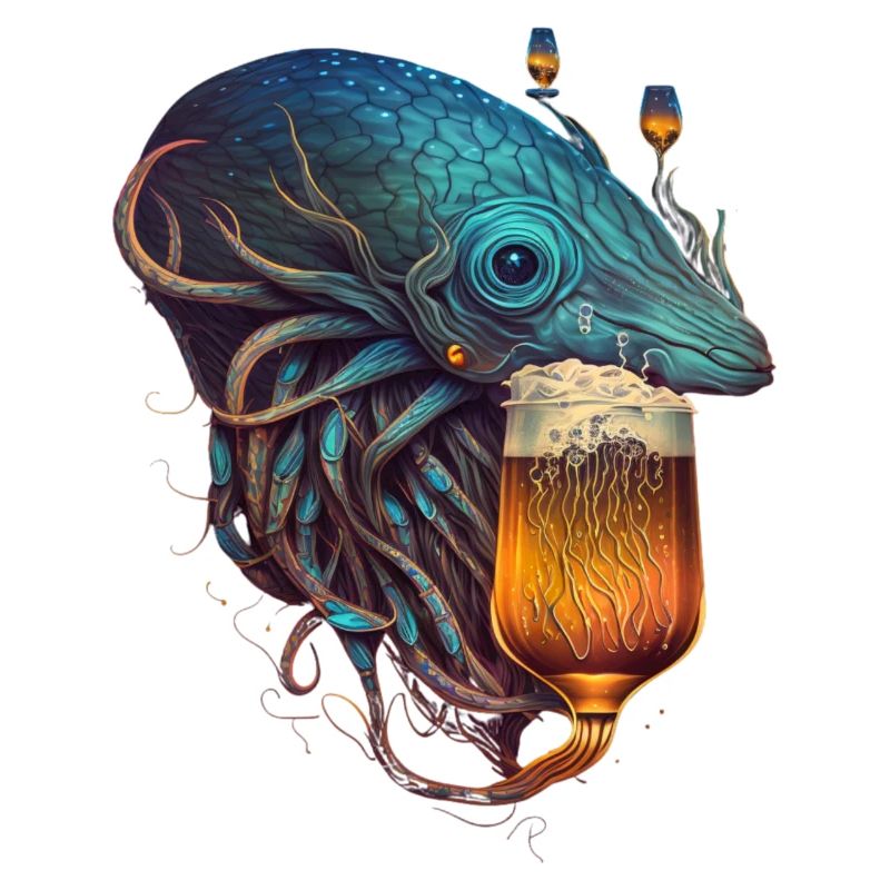 Deep-sea creature with tentacles andbeer