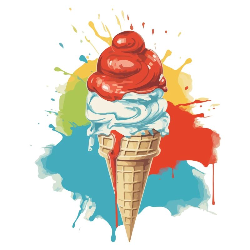 Italienisches Vanille-Erdbeer-Eis