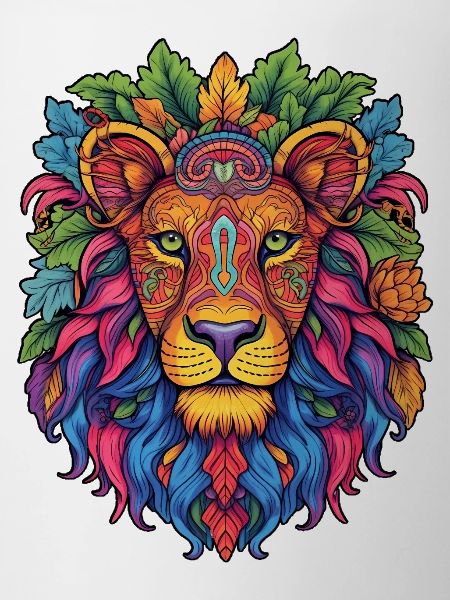 Rainbow Lion Mandala