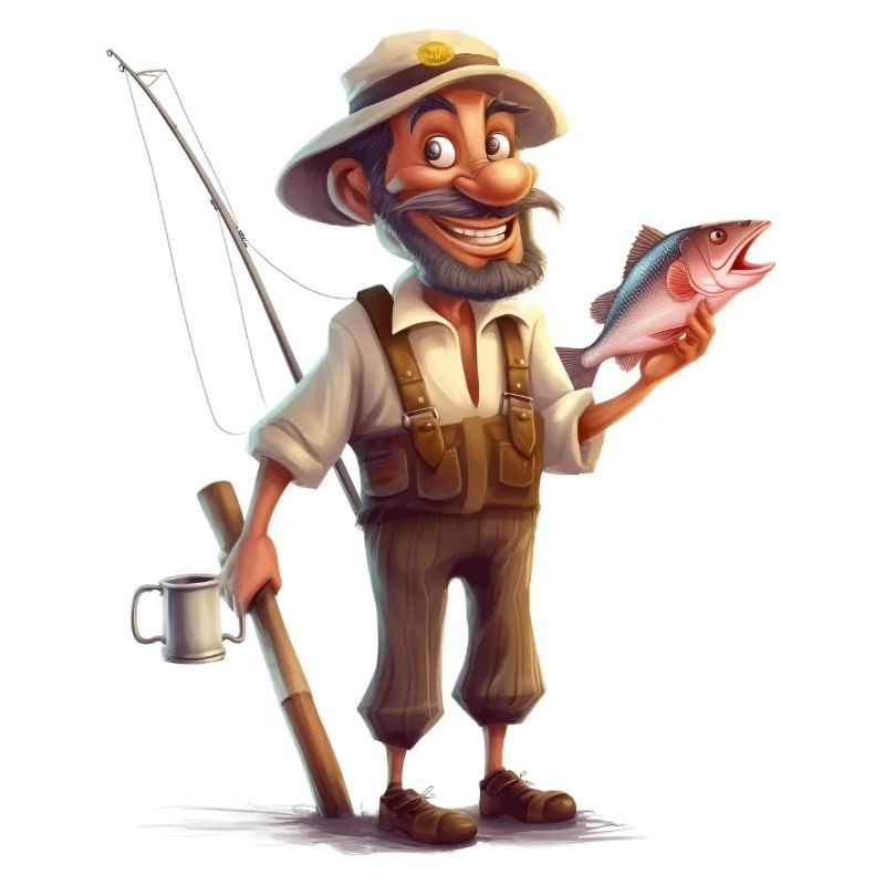 Pêcheur satisfait - la pêche vous rend heureux