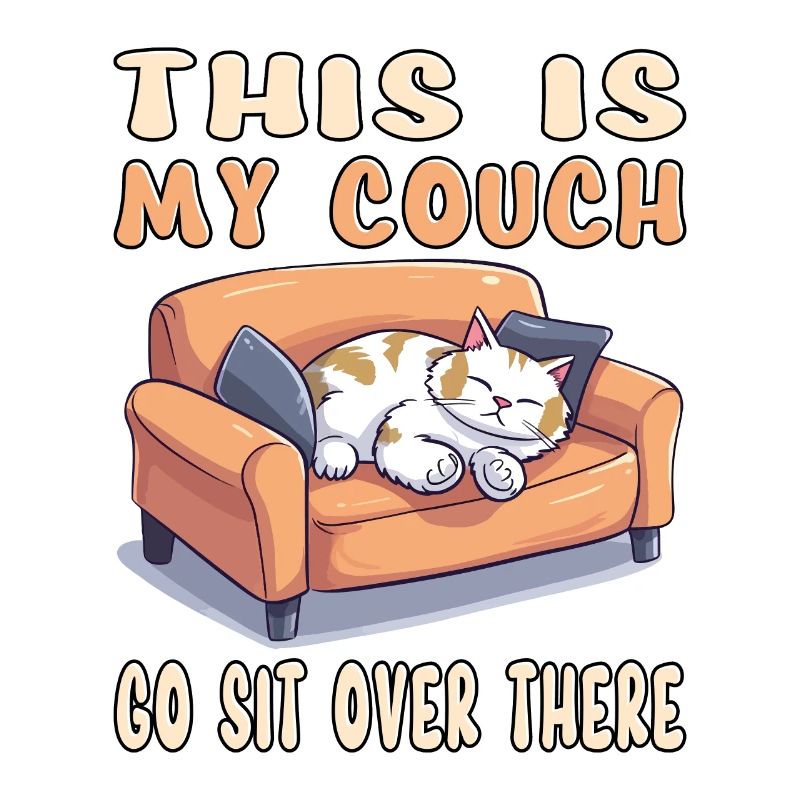 Cat Couch Sofa Funny Humor Typical Cartoon