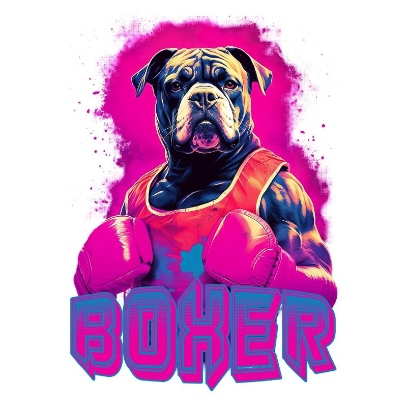 Boxer Hund mit Boxhandschuhen