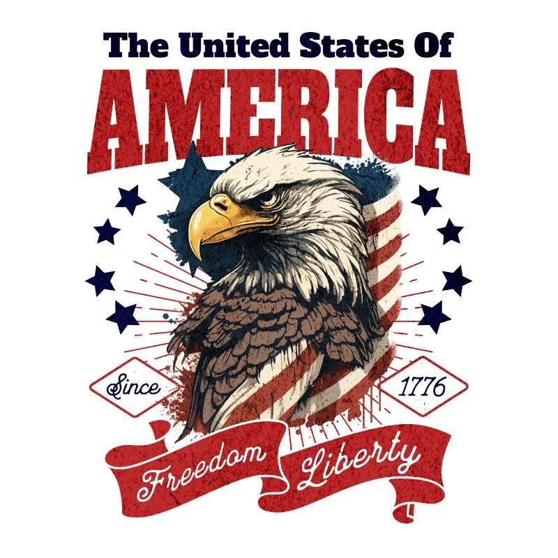 Eagle USA America Flag Eagle Head Vintage