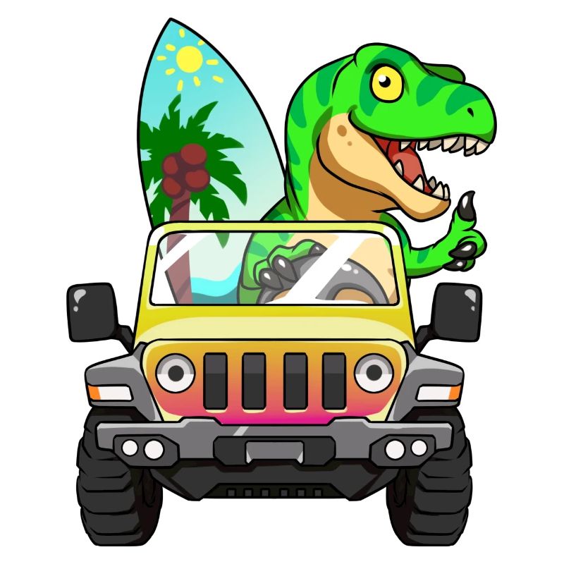 Cool, Motorist Dinosaur, Dino, T Rex,