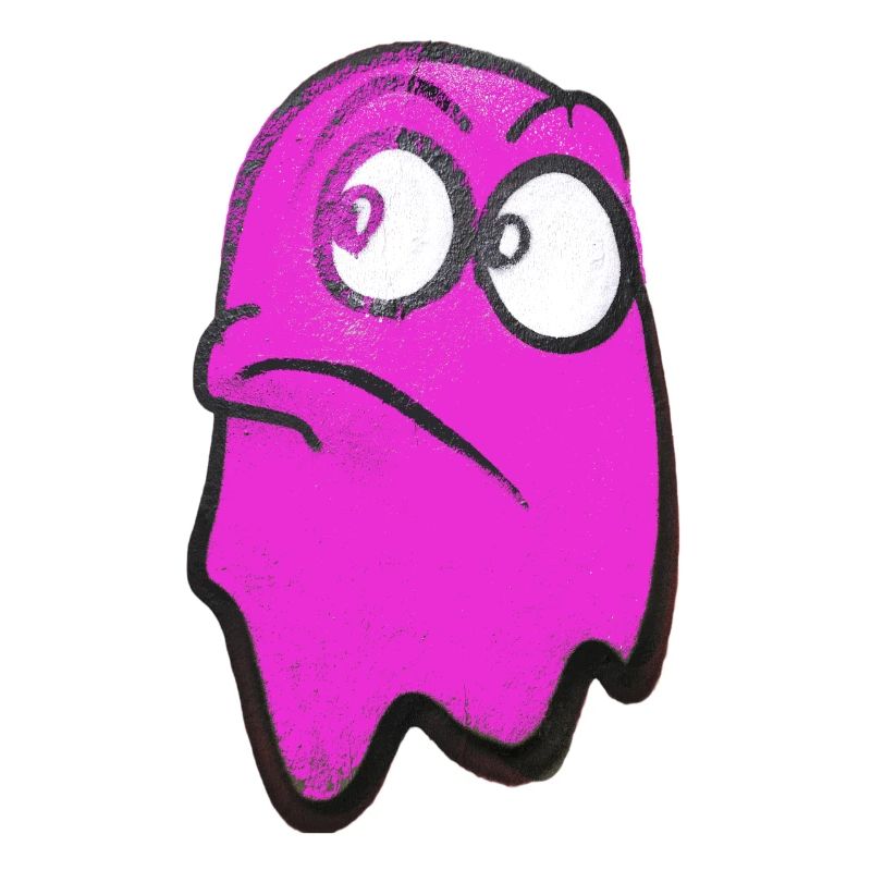 Lustig grimmig blickender Geist in Pink