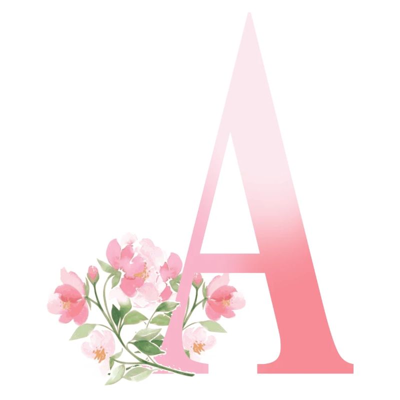 Buchstabe A mit Blumen