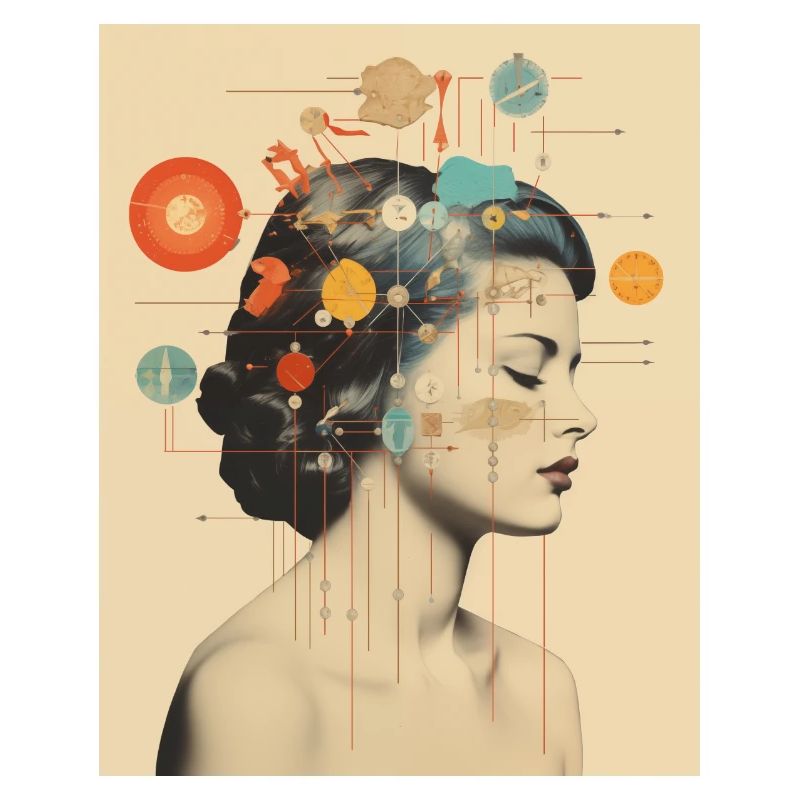Wassermann Collage Kunst Astrologie