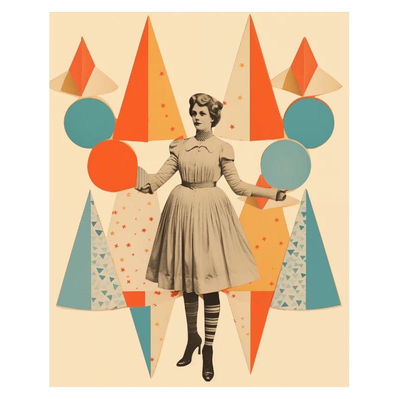 Zirkusdame Papiercollage