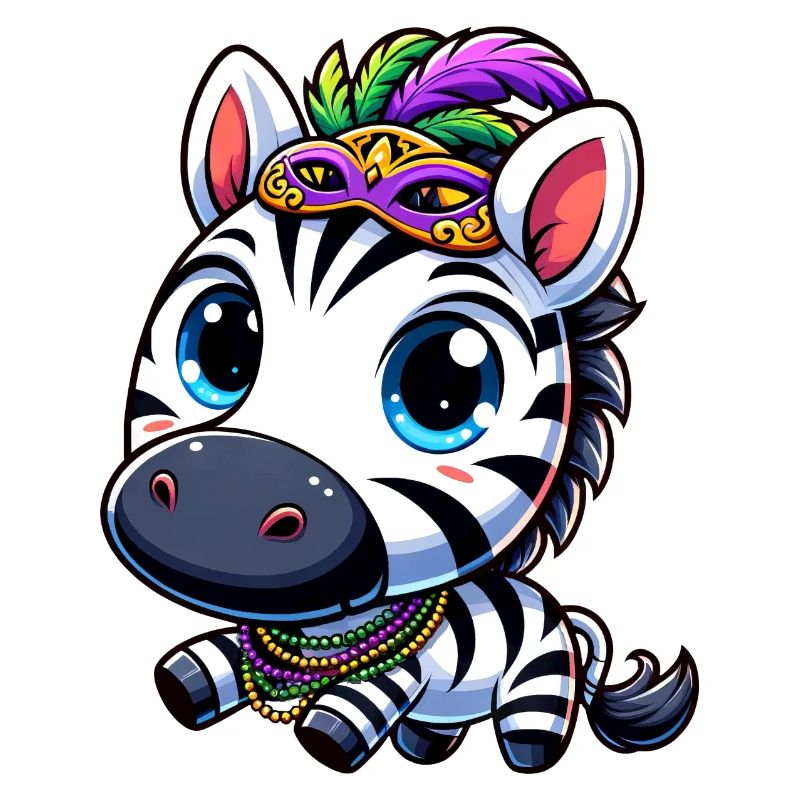 Zèbre de carnaval : Mardi Gras avec masque