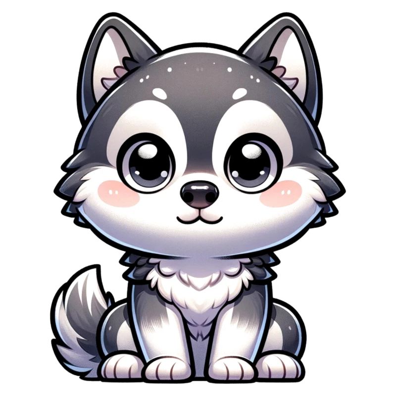 Illustration numérique de mignon Husky