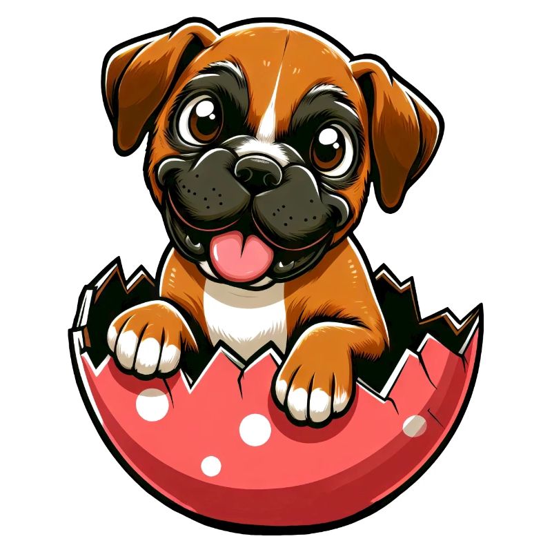 Boxer coloré chien oeuf de Pâques Hatch Design
